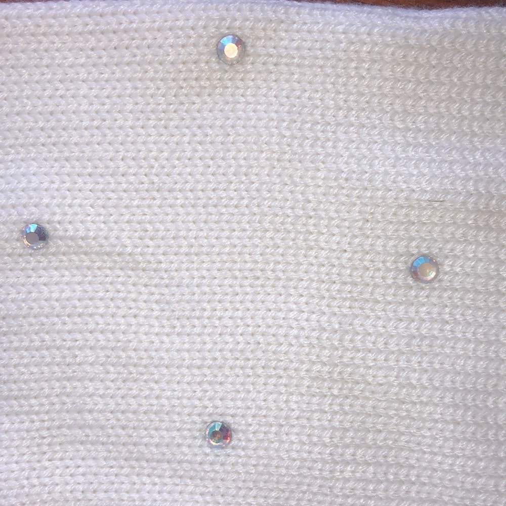 NY&Co White with mirrored sequins XS Sweater - Picture 6 of 7